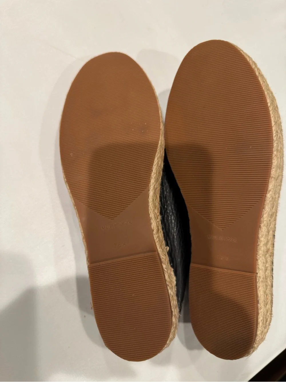Steve Madden Black Leather Espadrille Loafers with Gold Bit